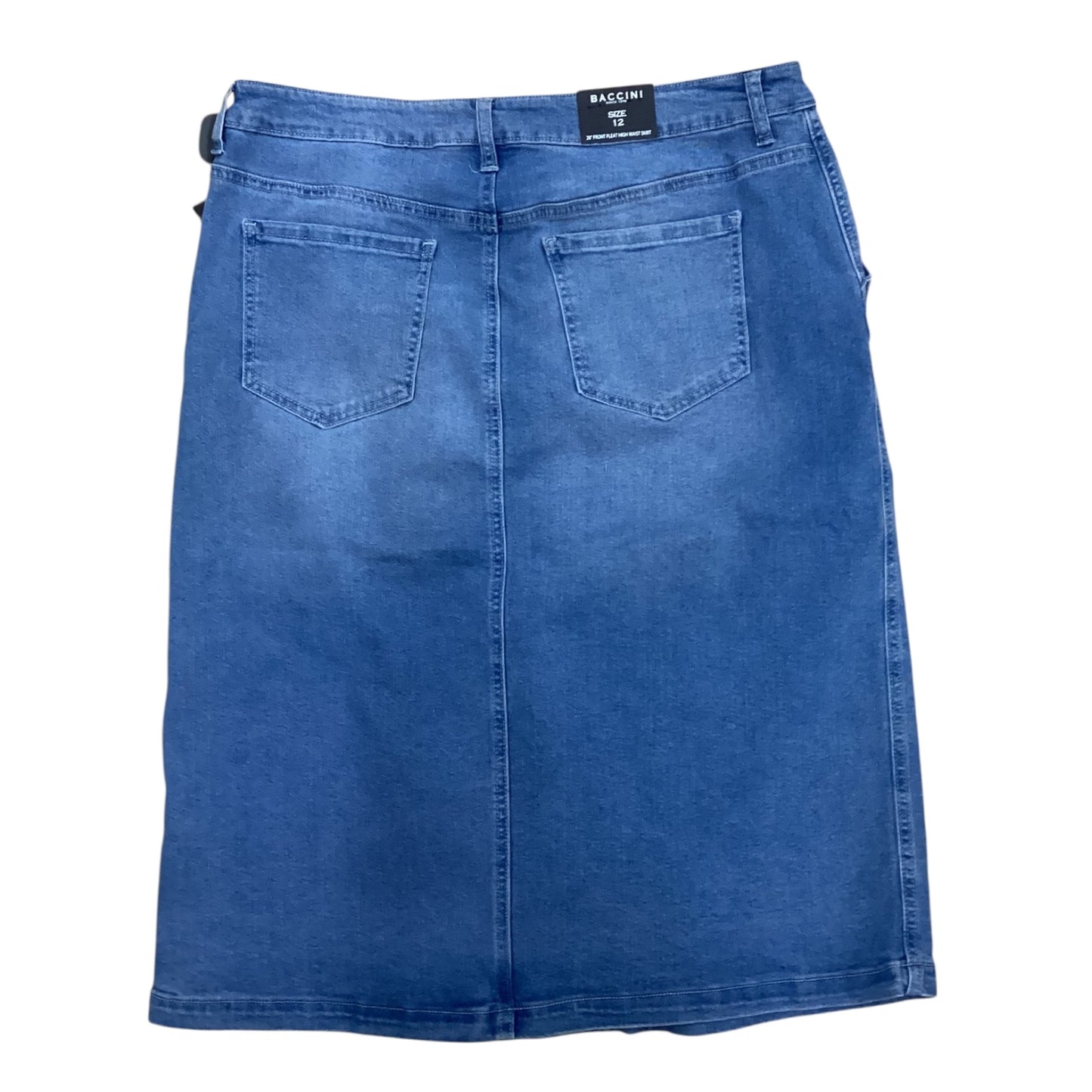 Skirt Midi By Baccini In Blue Denim, Size:12