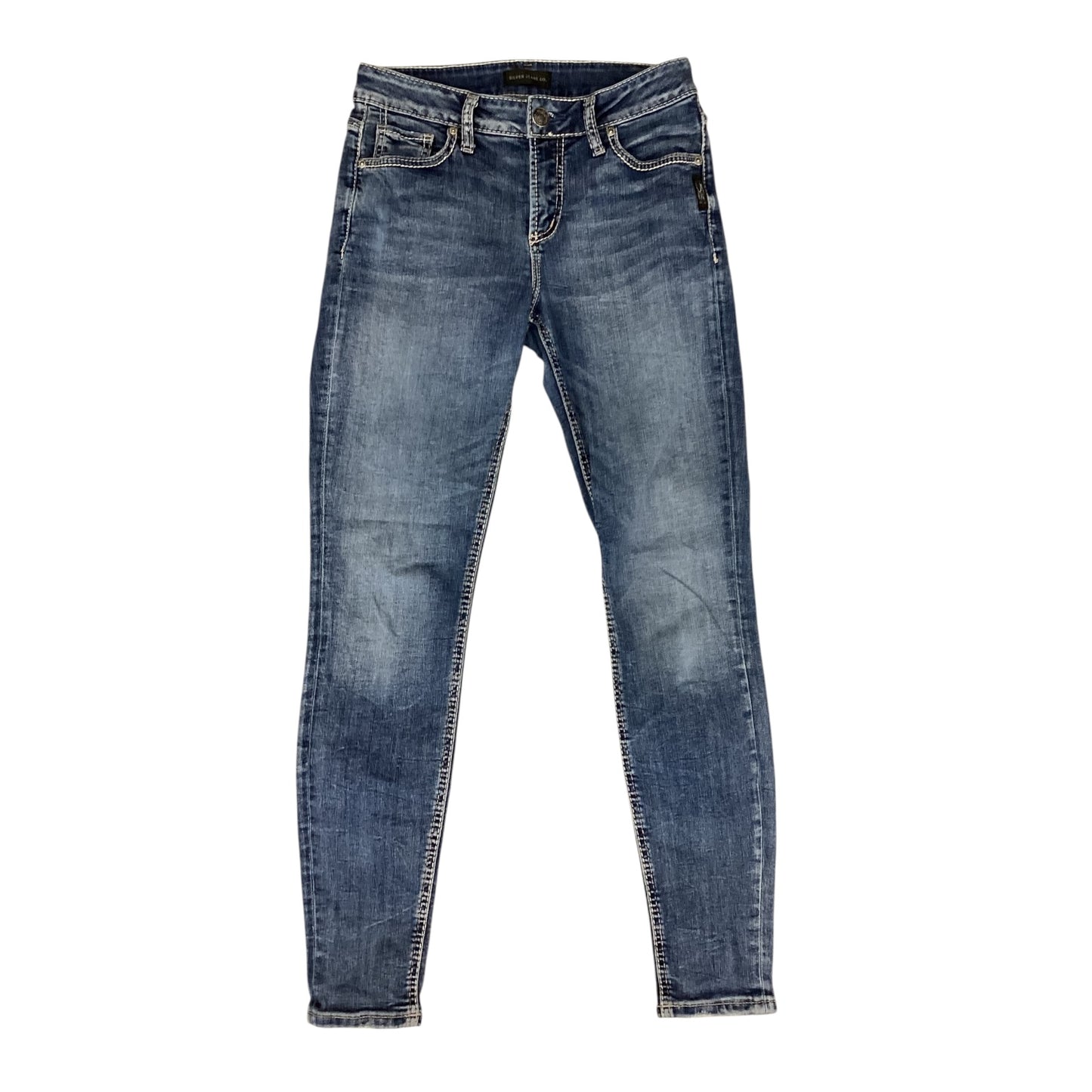 Jeans Skinny By Silver In Blue Denim, Size:4