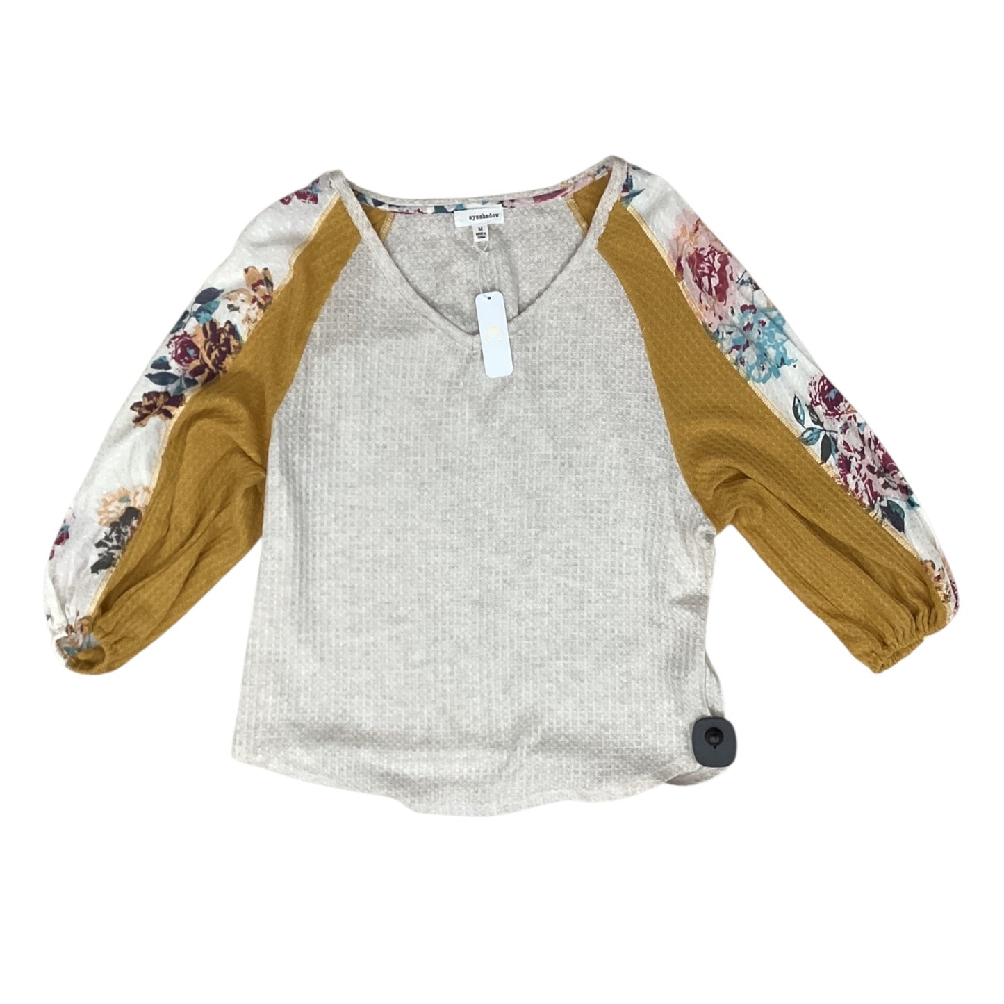 Top 3/4 Sleeve By Eyeshadow In Cream & Yellow, Size:M