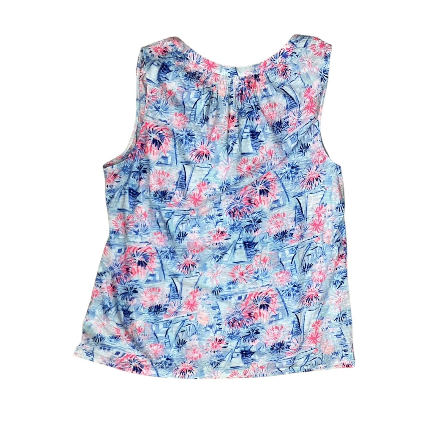 Top Sleeveless Designer By Lilly Pulitzer In Blue & Pink, Size:Xl