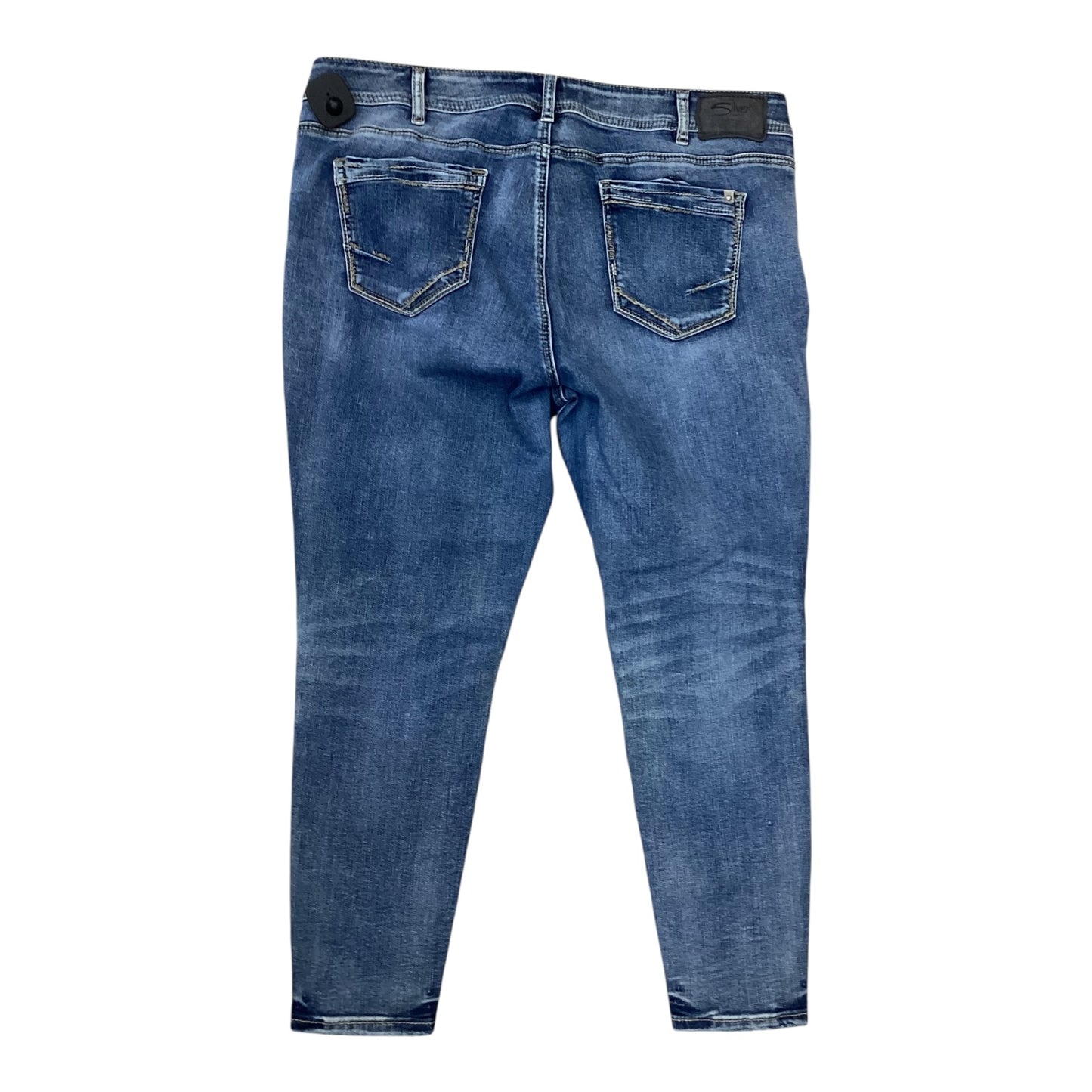 Jeans Skinny By Silver In Blue Denim, Size:18