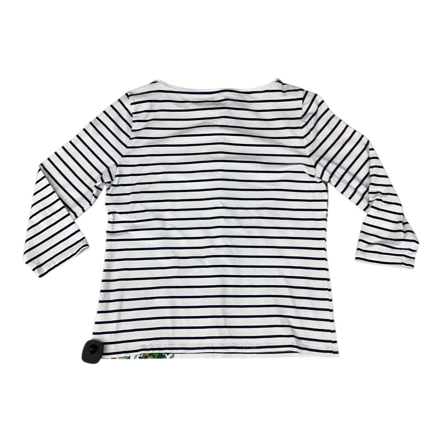 Top 3/4 Sleeve By Talbots In Striped Pattern, Size:L
