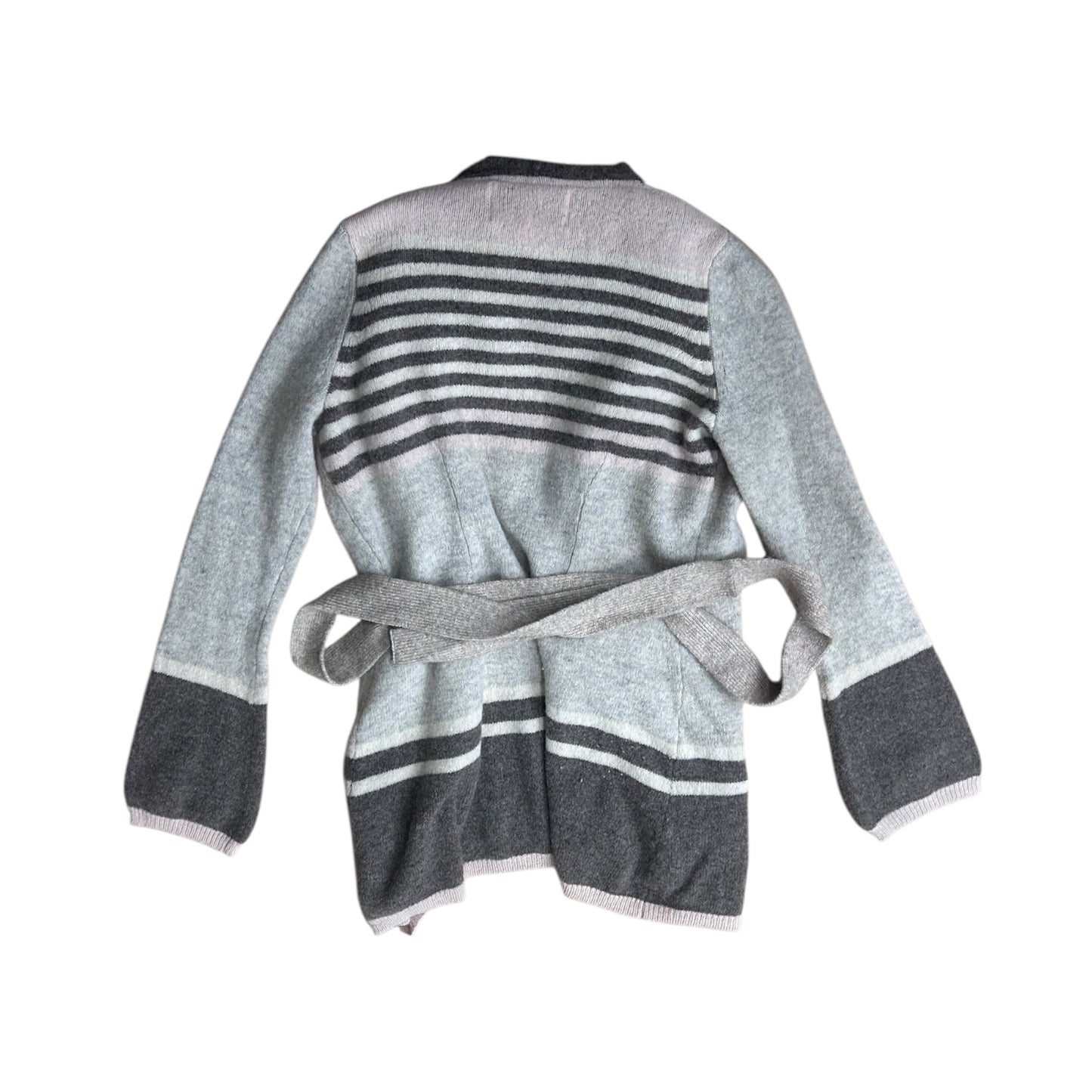 Sweater Cardigan By Cma In Grey & Pink, Size:M