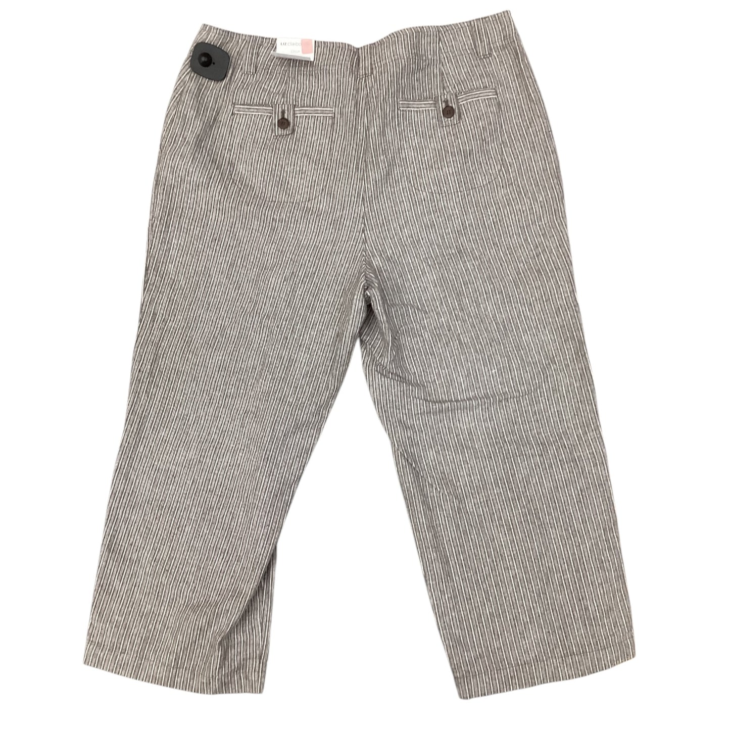 Pants Cropped By Liz Claiborne In Tan & White, Size:12