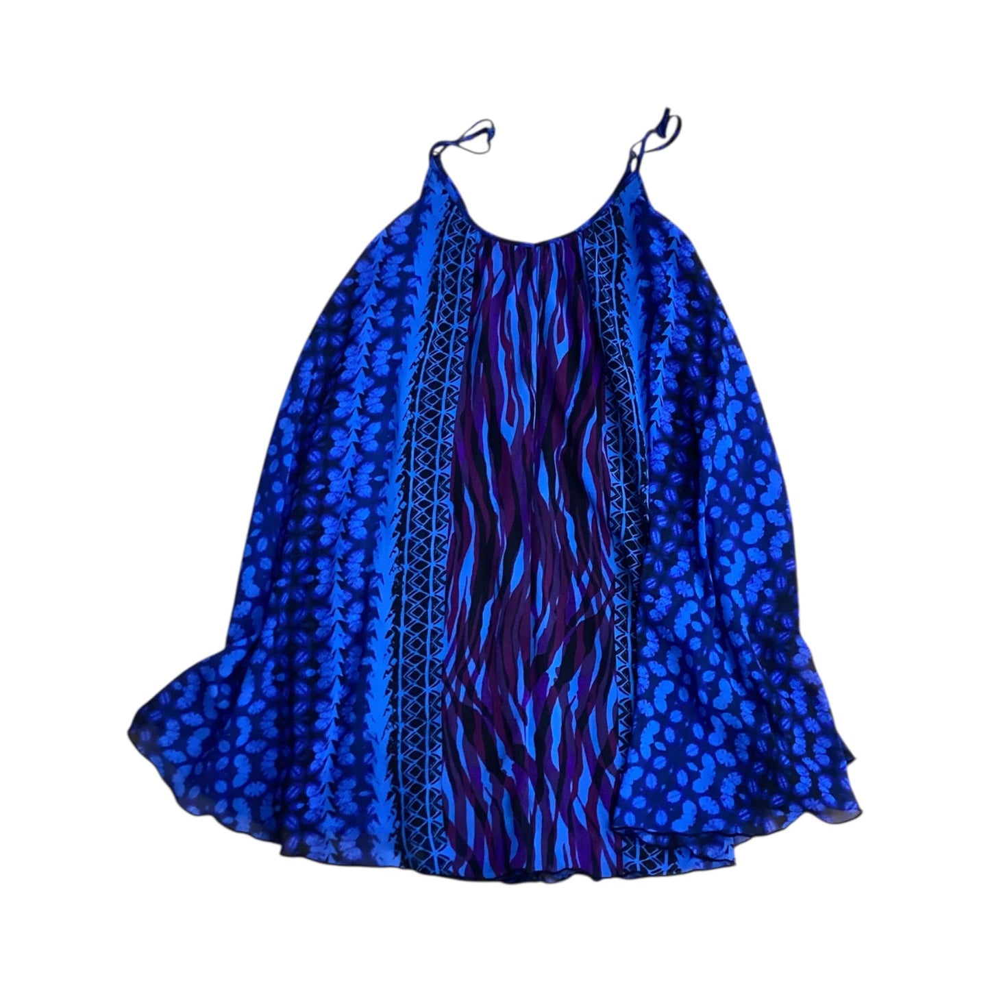 Dress Casual Short By Express In Blue & Purple, Size:Xs