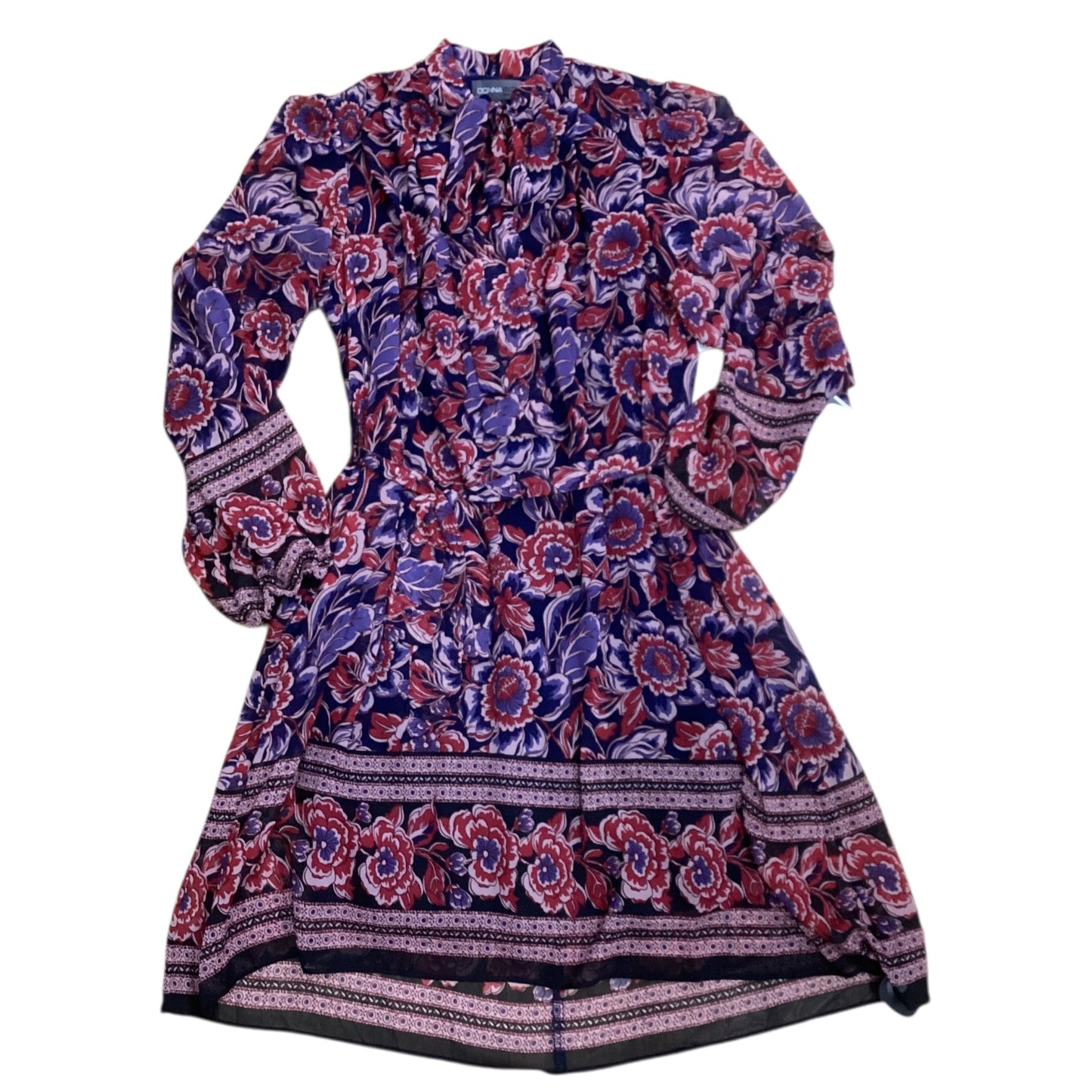 Dress Casual Midi By Donna Ricco In Blue & Red, Size:S