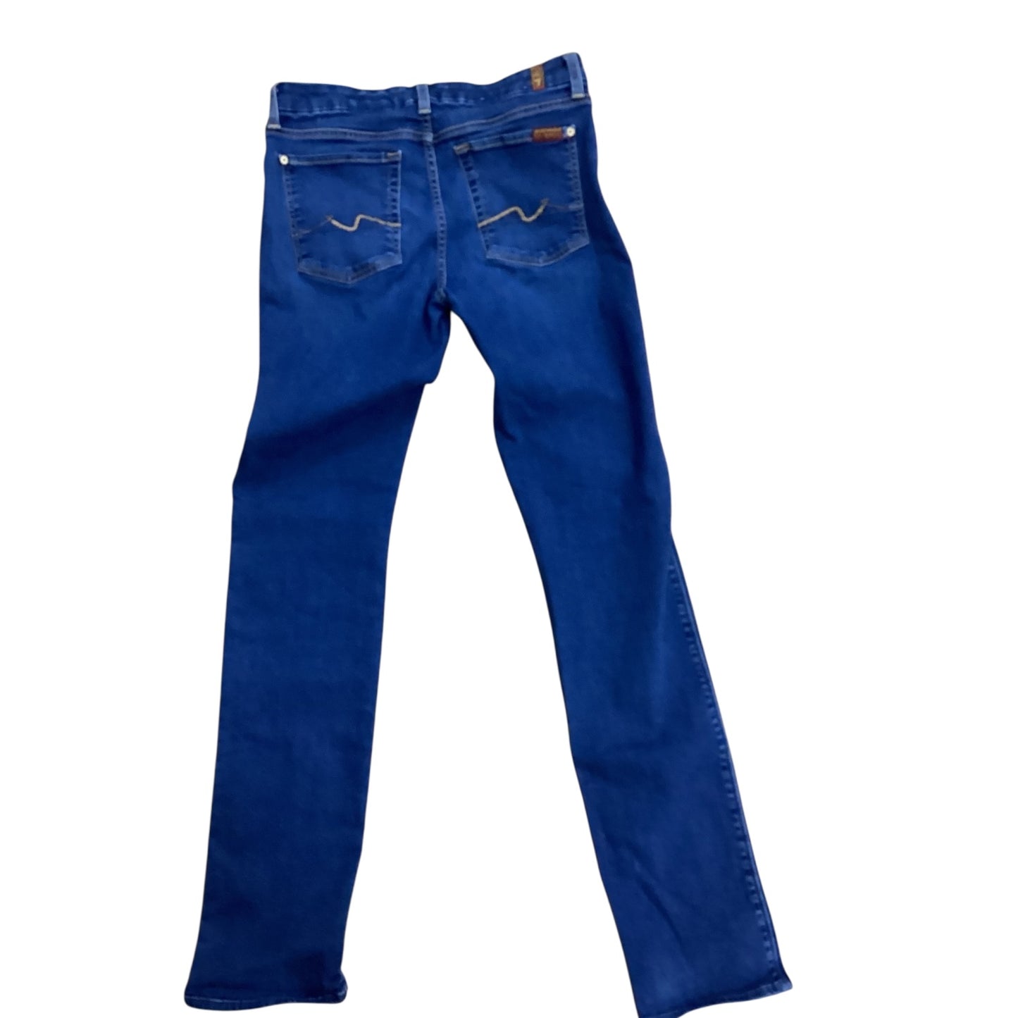 Jeans Skinny By 7 For All Mankind In Blue Denim, Size:10