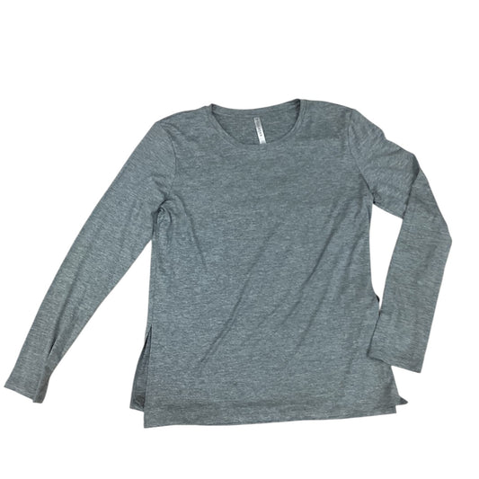 Athletic Top Ls Collar By Fabletics In Grey, Size:L