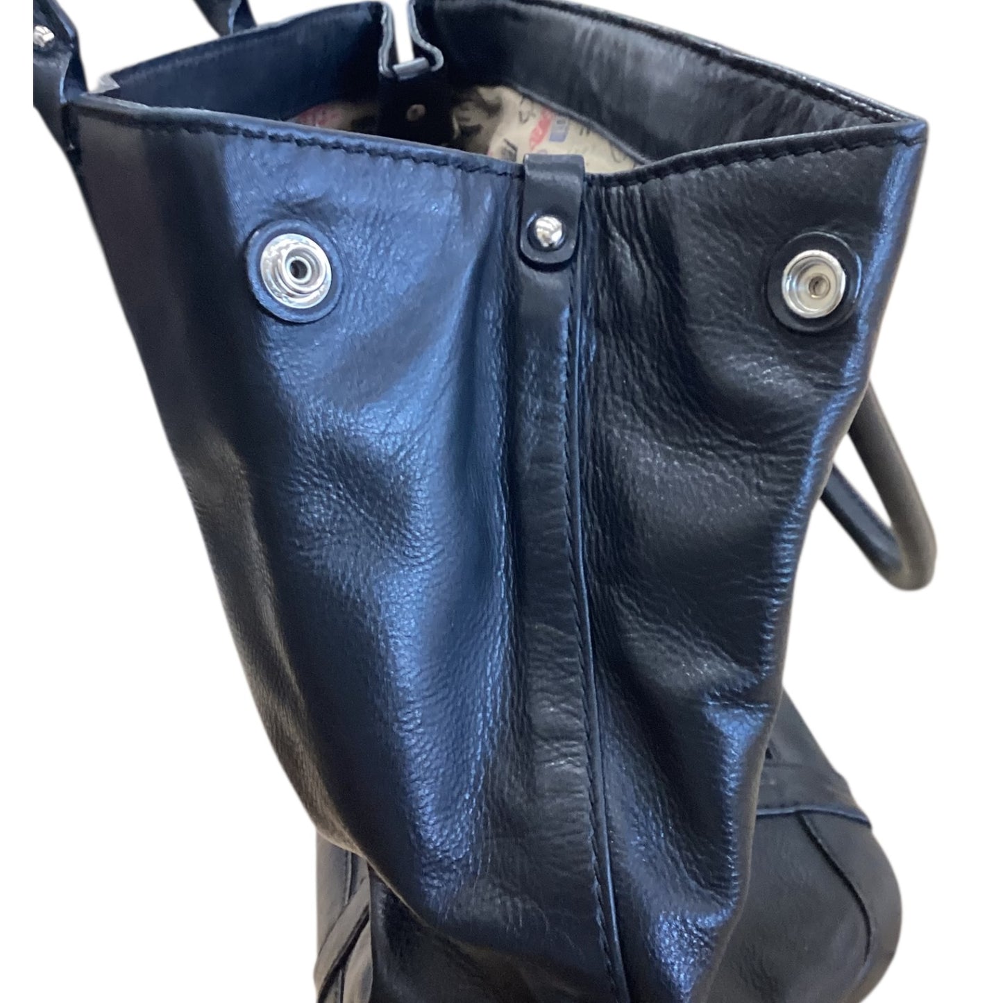 Handbag Leather By Margot In Black, Size:Large