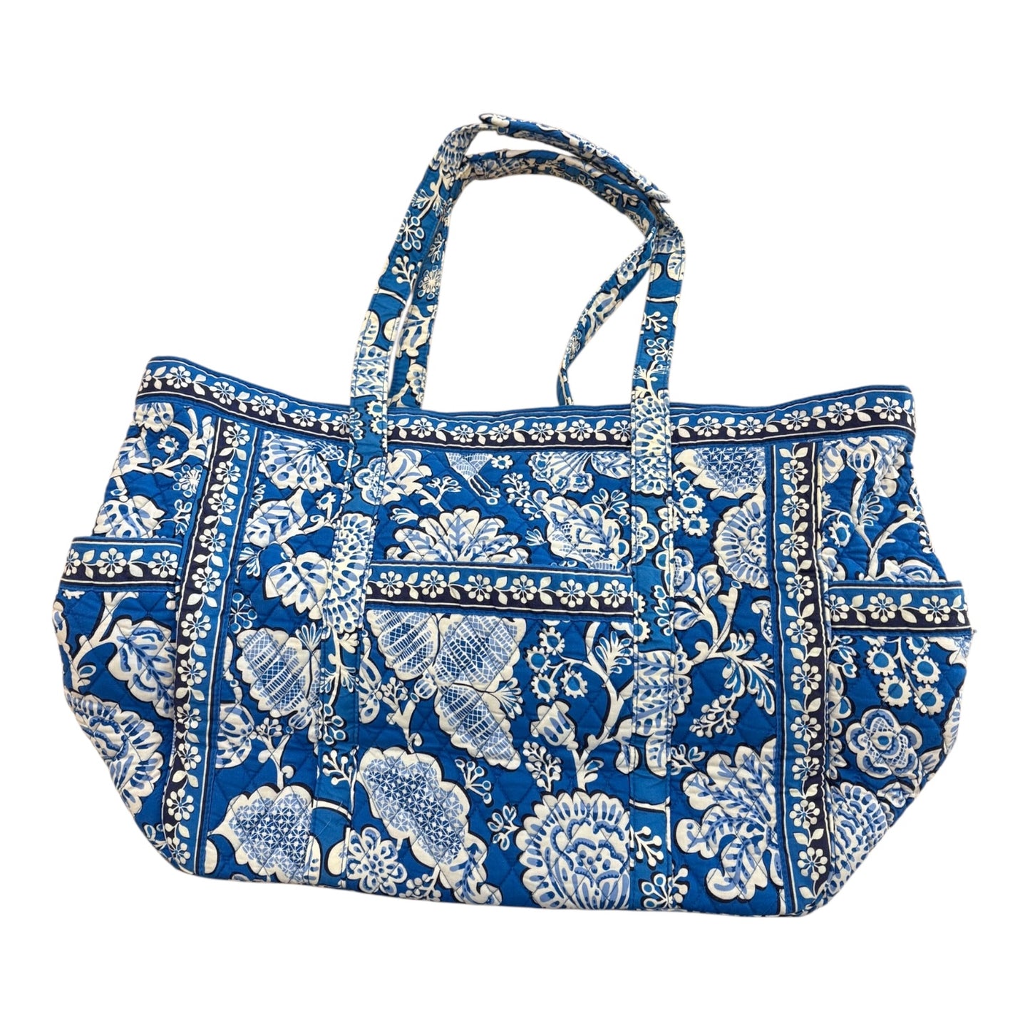 Tote By Vera Bradley In Blue & White, Size:Large