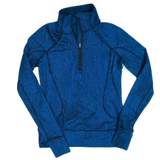 Athletic Top Ls Collar By Lululemon In Black & Blue, Size:4