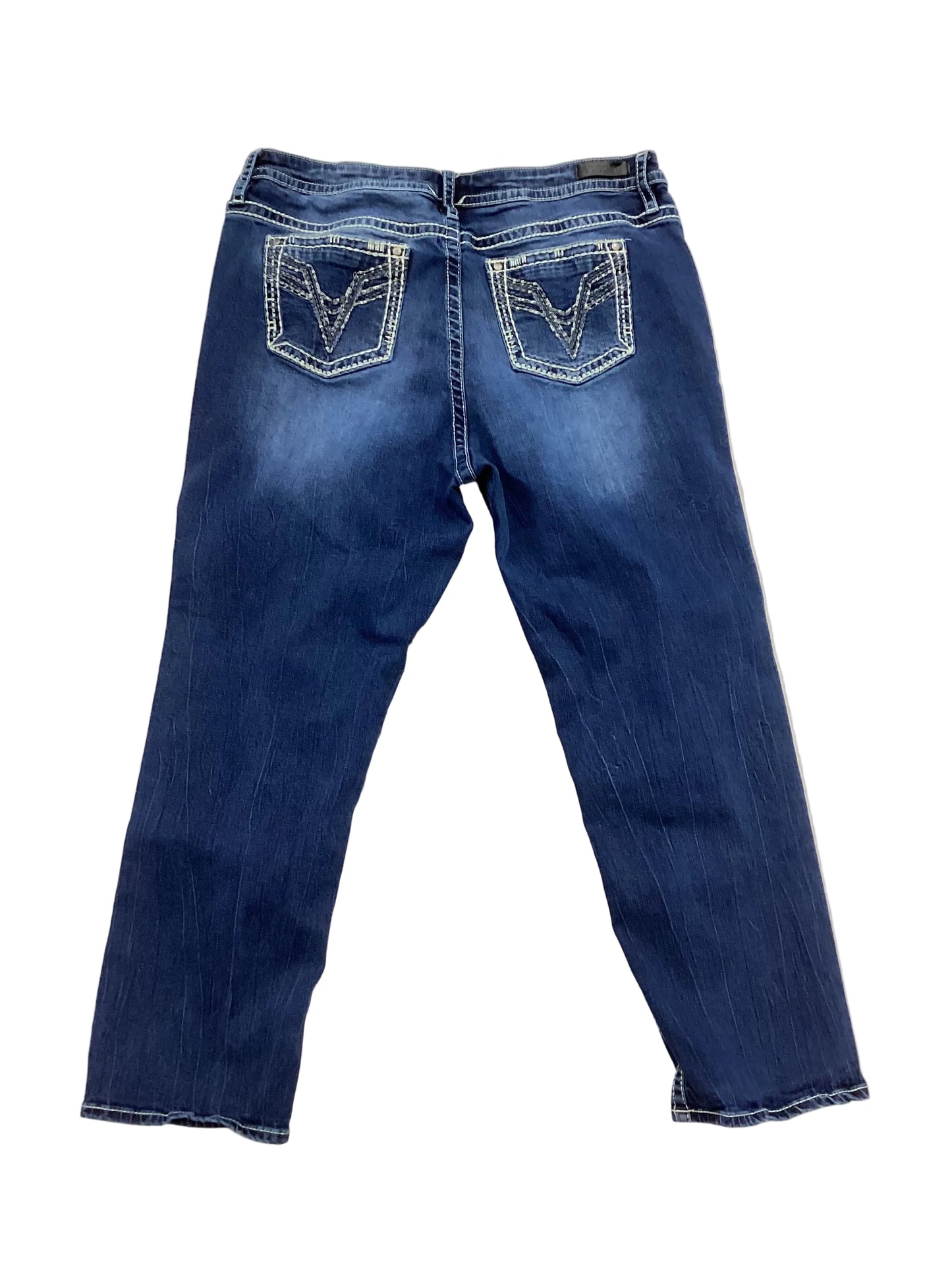 Jeans Boot Cut By Vigoss In Blue Denim, Size:20