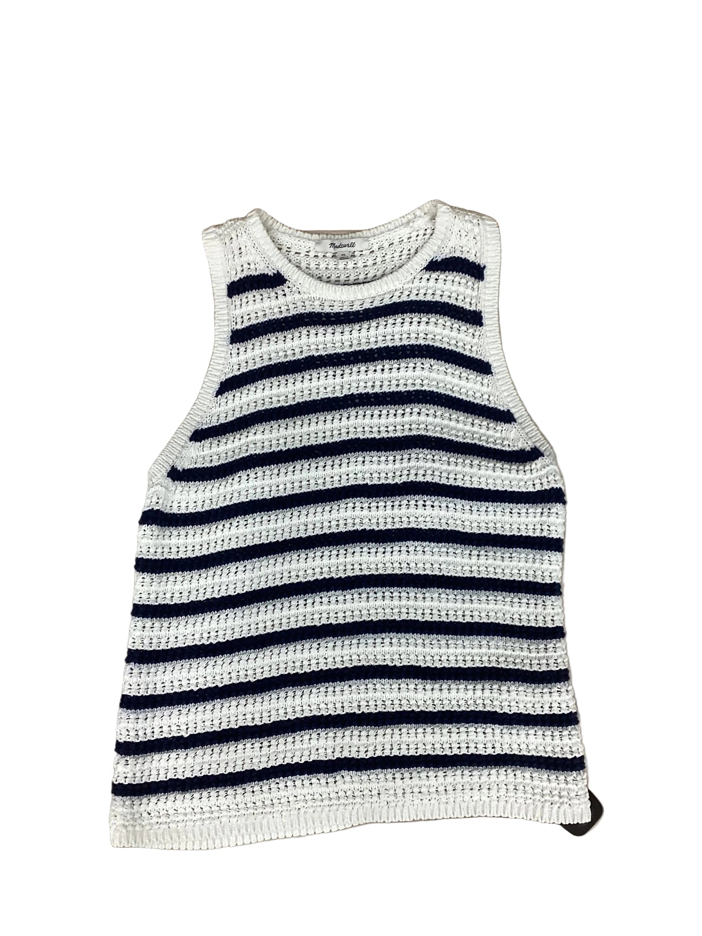 Vest Sweater By Madewell In Blue & White, Size:Xl