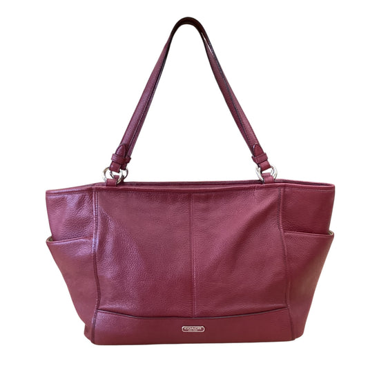 Handbag Designer By Coach In Maroon, Size:Medium