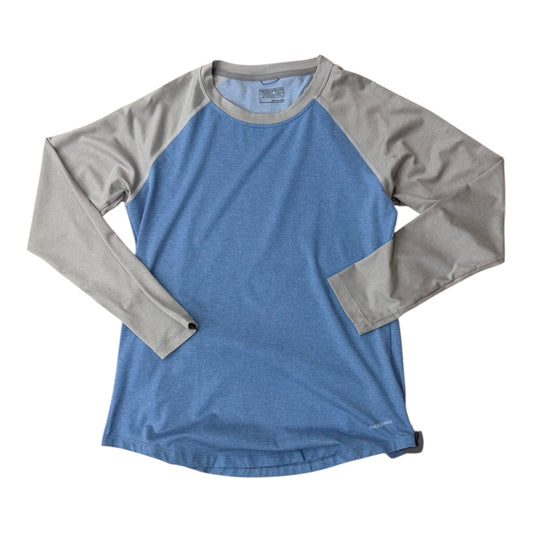 Athletic Top Ls Crewneck By Patagonia In Blue & Grey, Size:L