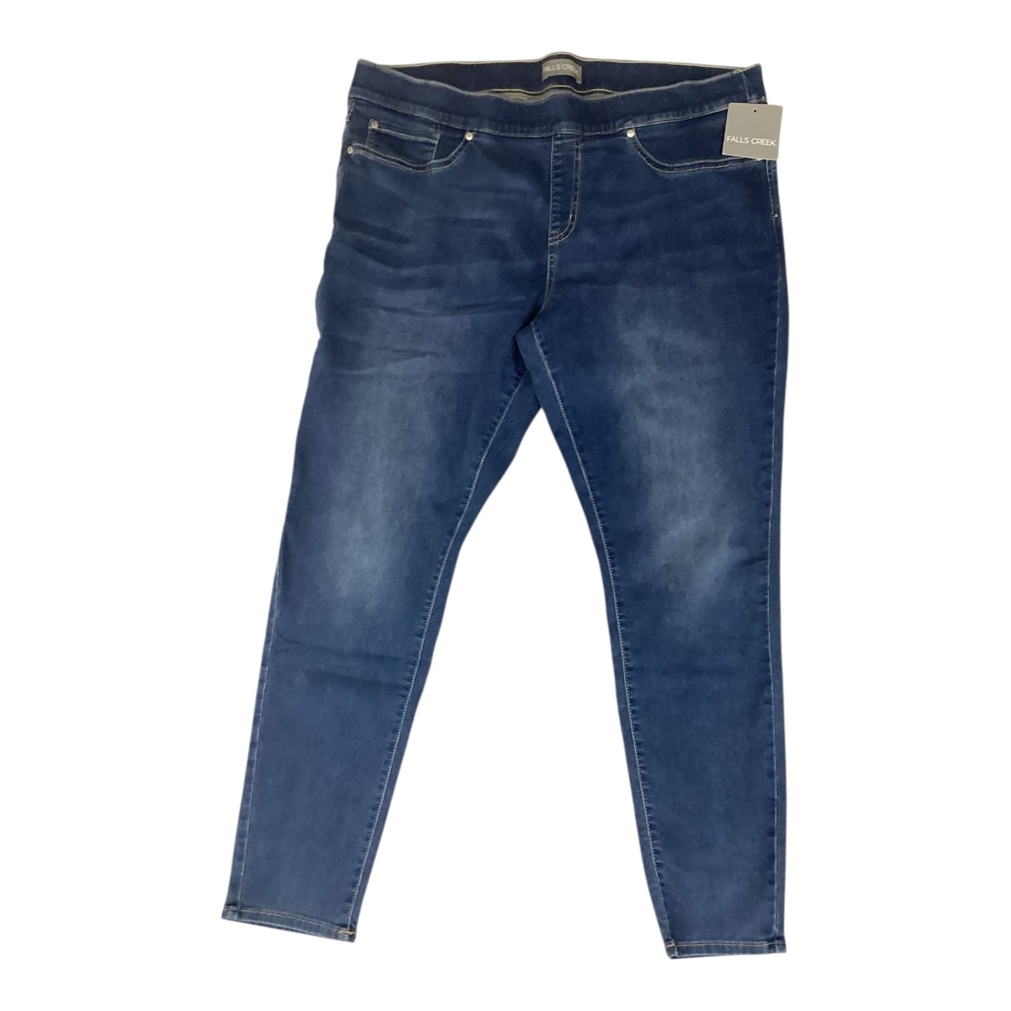 Jeans Jeggings By Falls Creek In Blue Denim, Size:18