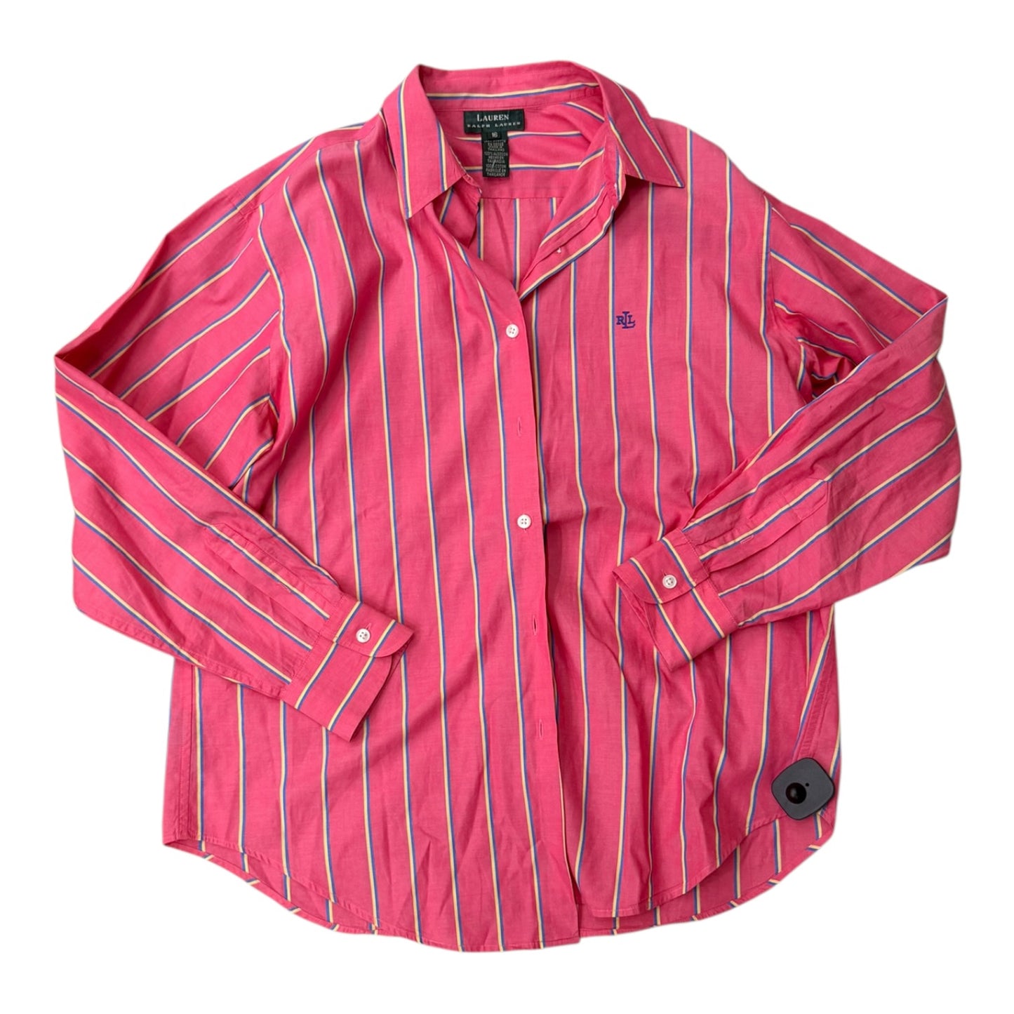 Blouse Ls By Ralph Lauren In Striped Pattern, Size:16