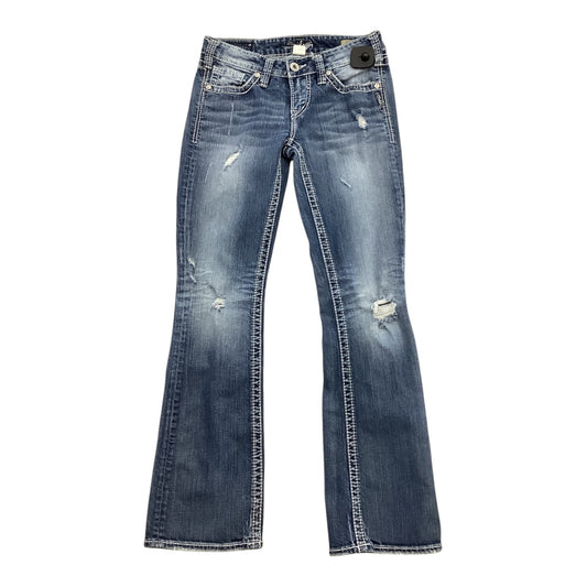 Jeans Boot Cut By Silver In Blue Denim, Size:4