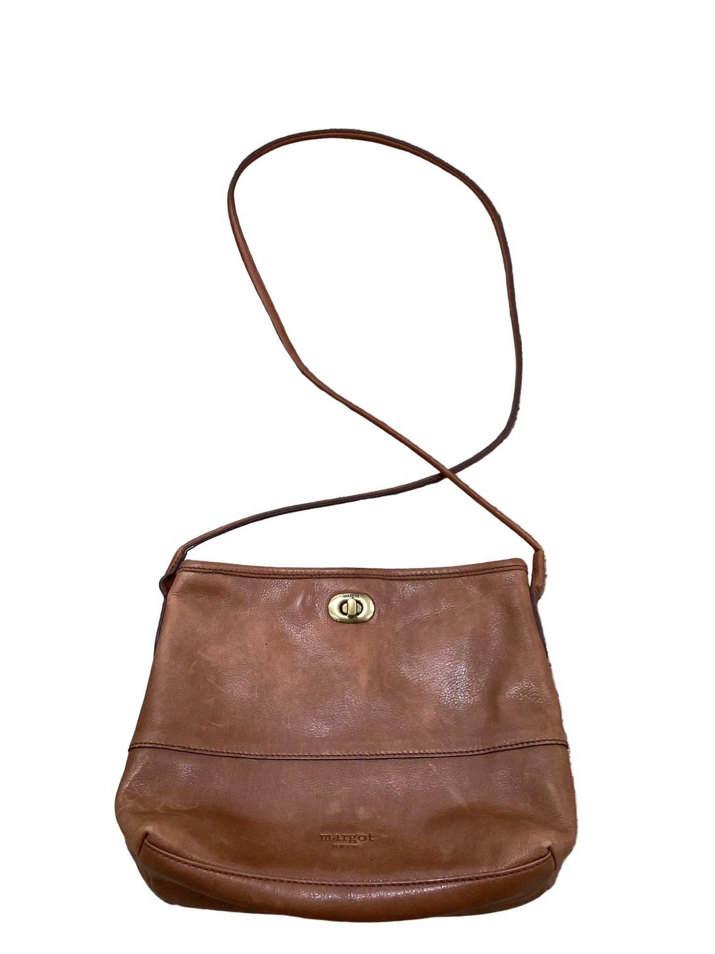 Crossbody Leather By Margot In Brown, Size:Small