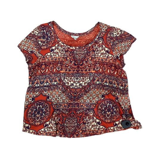 Blue & Orange Top Short Sleeve Lucky Brand, Size 1x