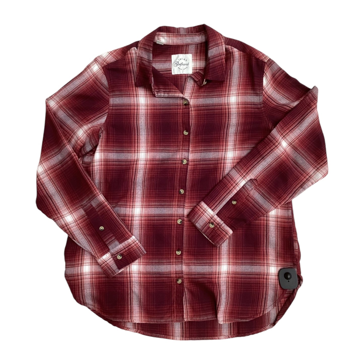 Top Long Sleeve By Jachs Girlfirend In Plaid Pattern, Size: S