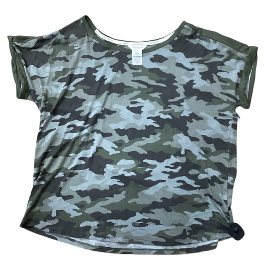 Top Short Sleeve Designer By Lucky Brand In Camouflage Print, Size: 2x