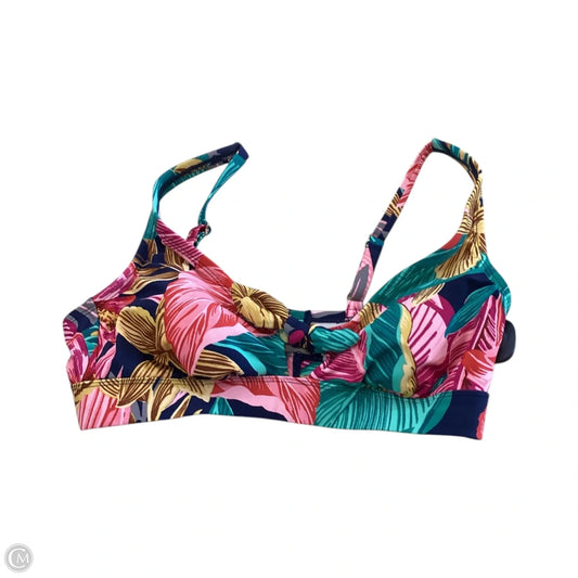 Swimsuit Top By Kona Sol In Tropical Print, Size: M