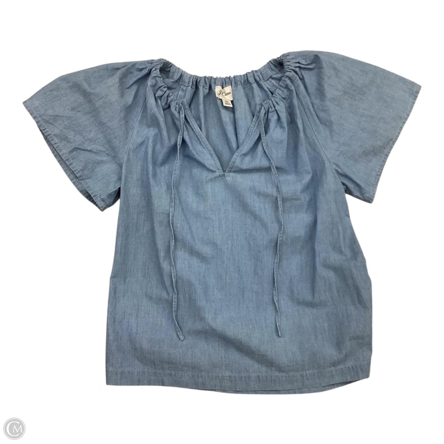 Top Short Sleeve By J. Crew In Blue Denim, Size: Xs