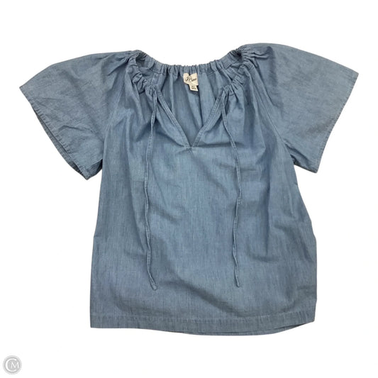 Top Short Sleeve By J. Crew In Blue Denim, Size: Xs