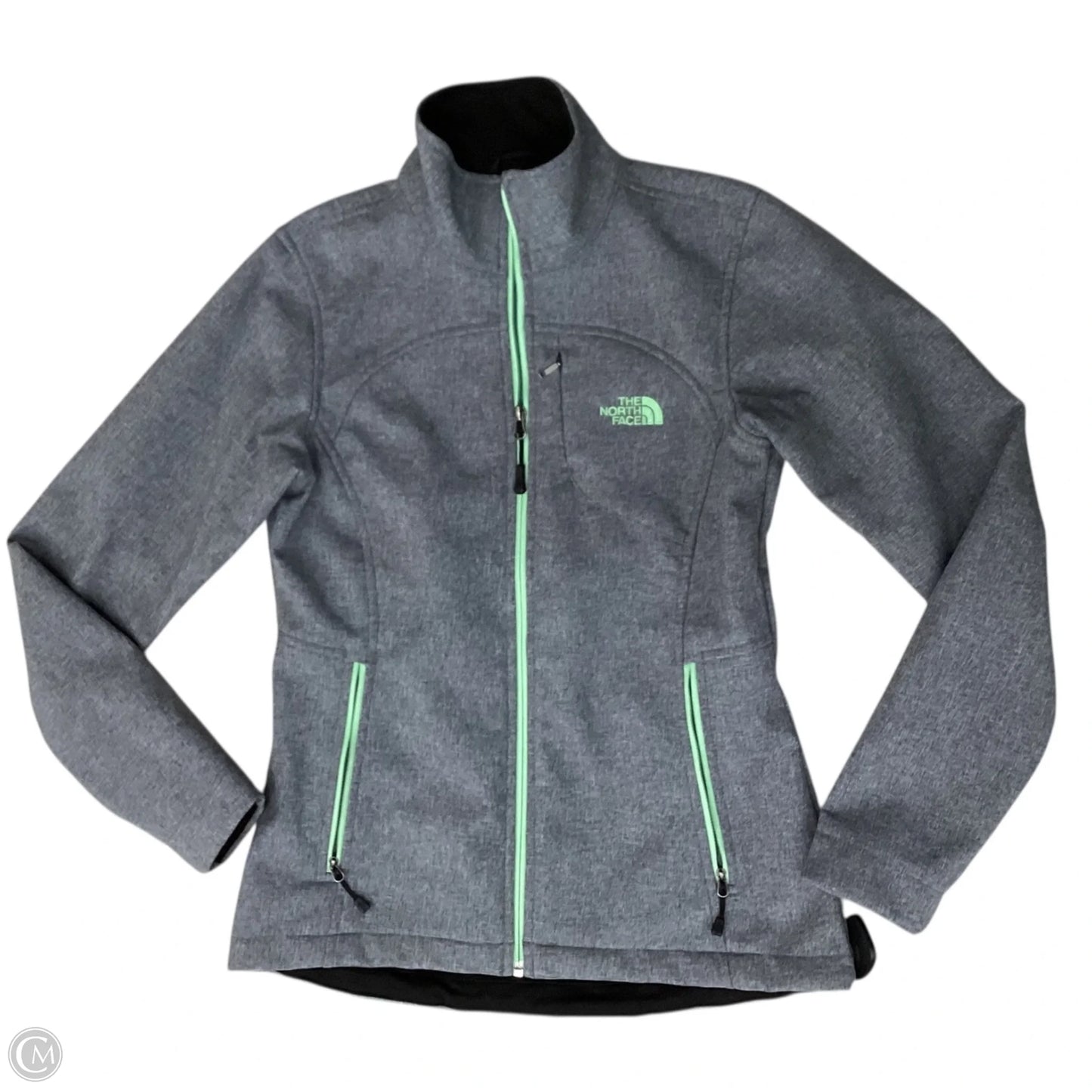 Athletic Jacket By The North Face In Green & Grey, Size: Sp