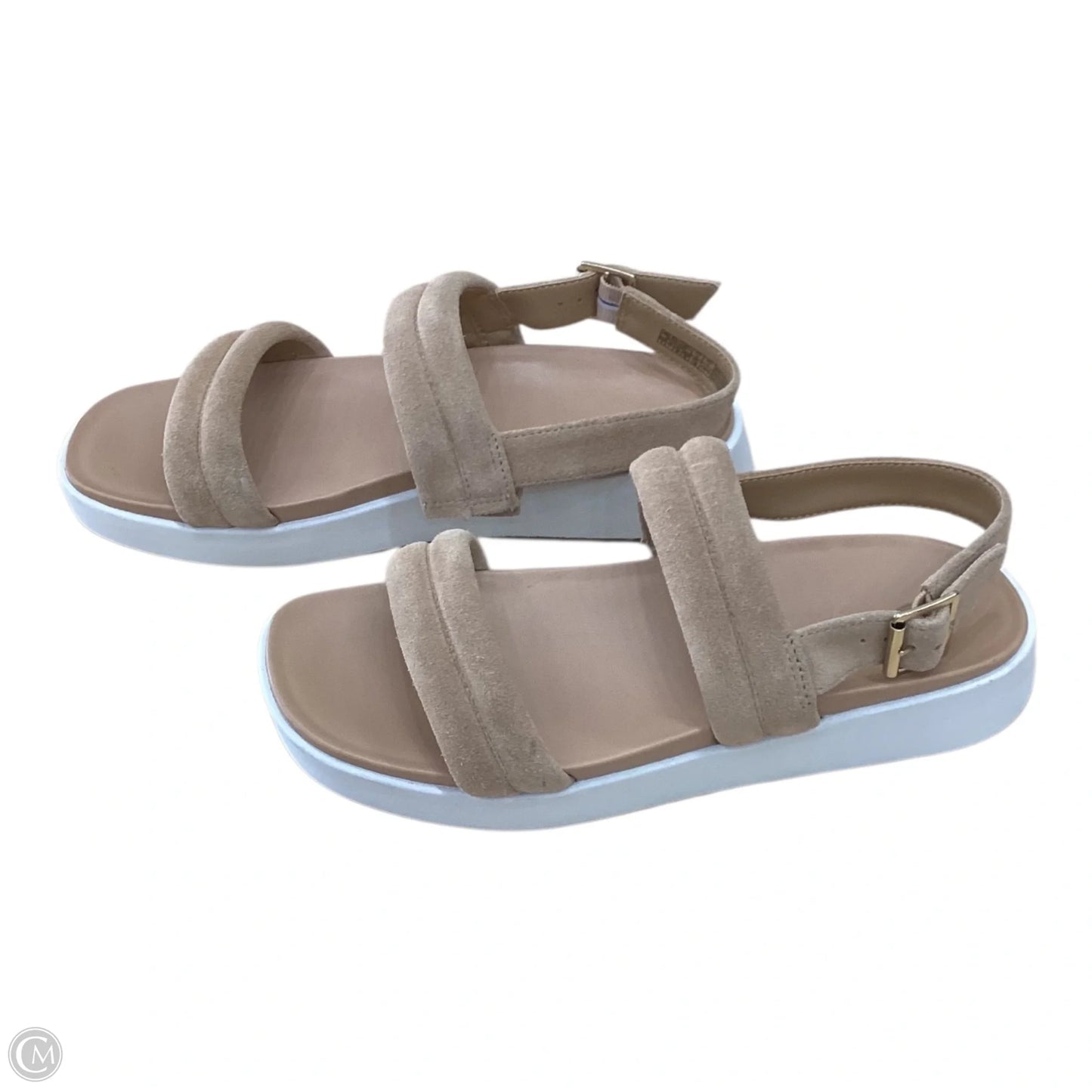 Sandals Designer By Ugg In Tan & White, Size: 9