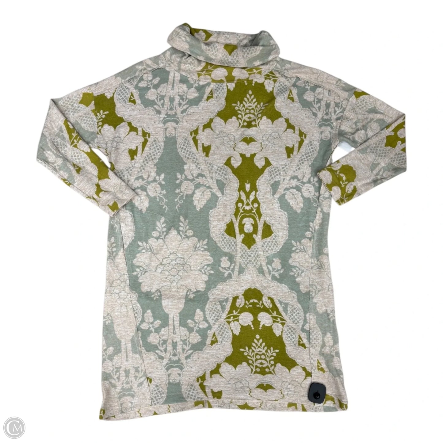 Dress Sweater By Anthropologie In Green & Tan, Size: L