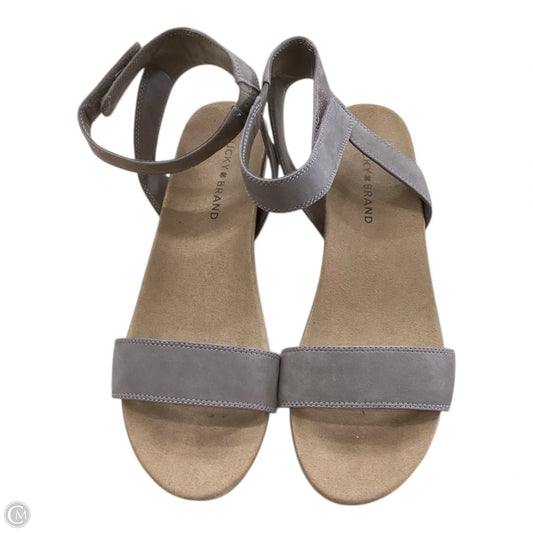 Sandals Heels Wedge By Lucky Brand In Tan, Size: 9