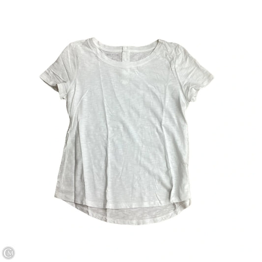 Top Short Sleeve Basic By Talbots In White, Size: Lp