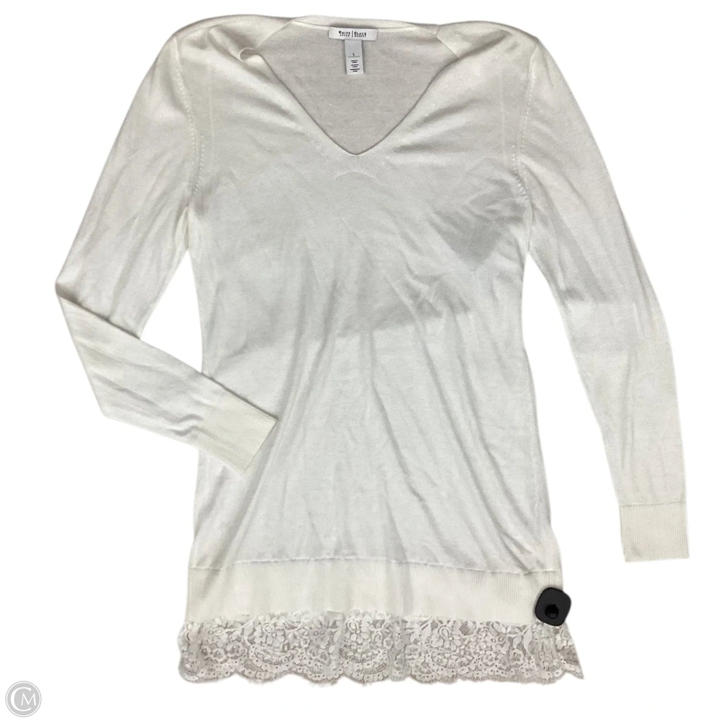 Tunic Long Sleeve By White House Black Market In White, Size: L