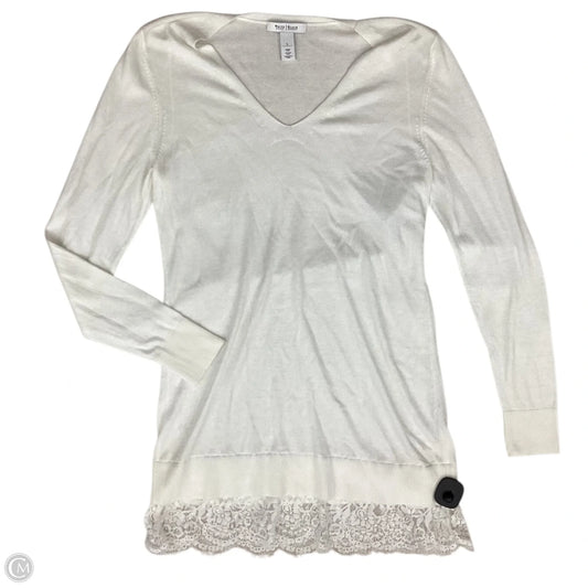 Tunic Long Sleeve By White House Black Market In White, Size: L