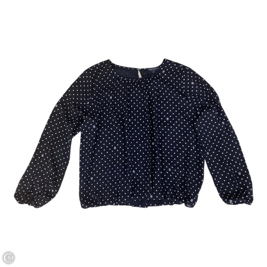 Blouse Long Sleeve By Tommy Hilfiger In Polkadot Pattern, Size: L