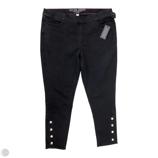 Jeans Skinny By Isaac Mizrahi Live Qvc In Black Denim, Size: 16