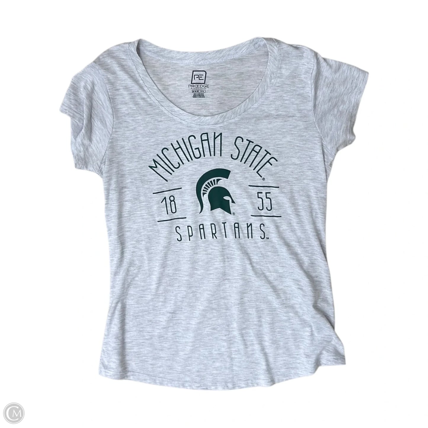 Top Short Sleeve Basic By Clothes Mentor In Green & Grey, Size: M