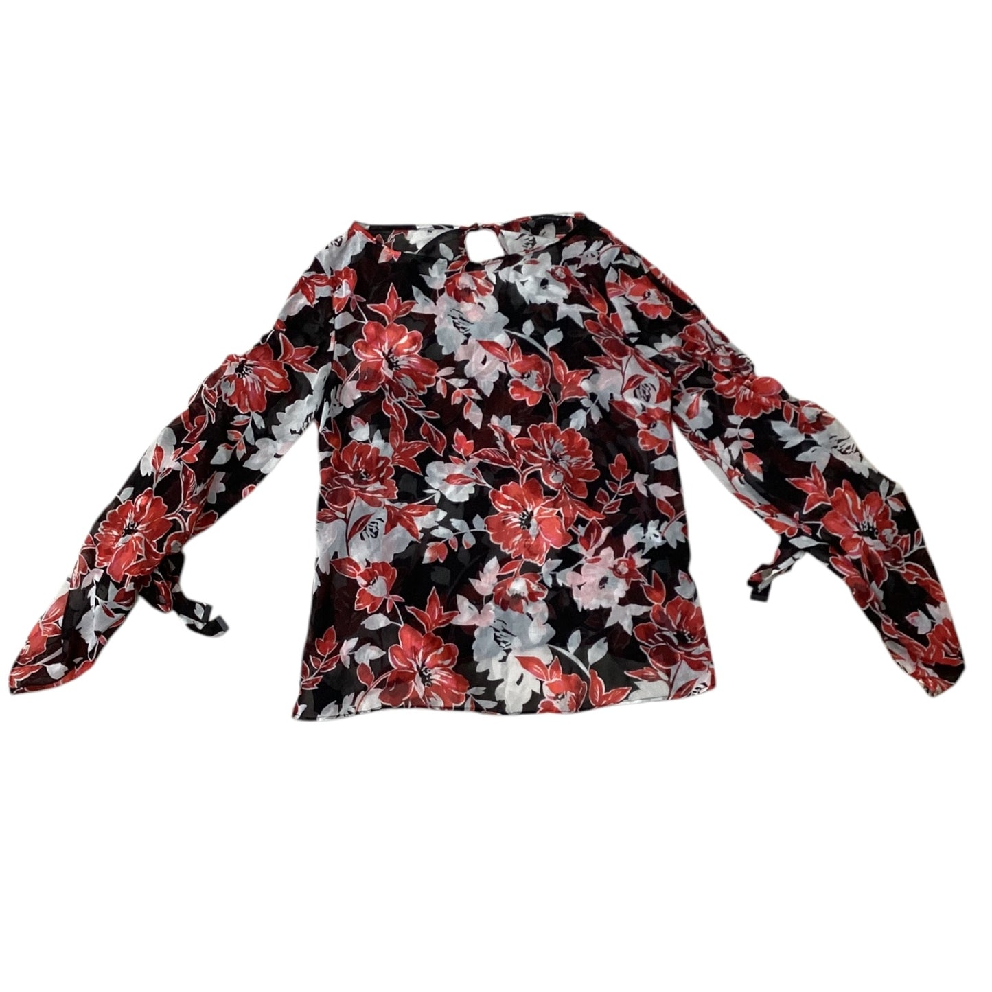 Blouse Long Sleeve By White House Black Market In Floral Print, Size: Xs