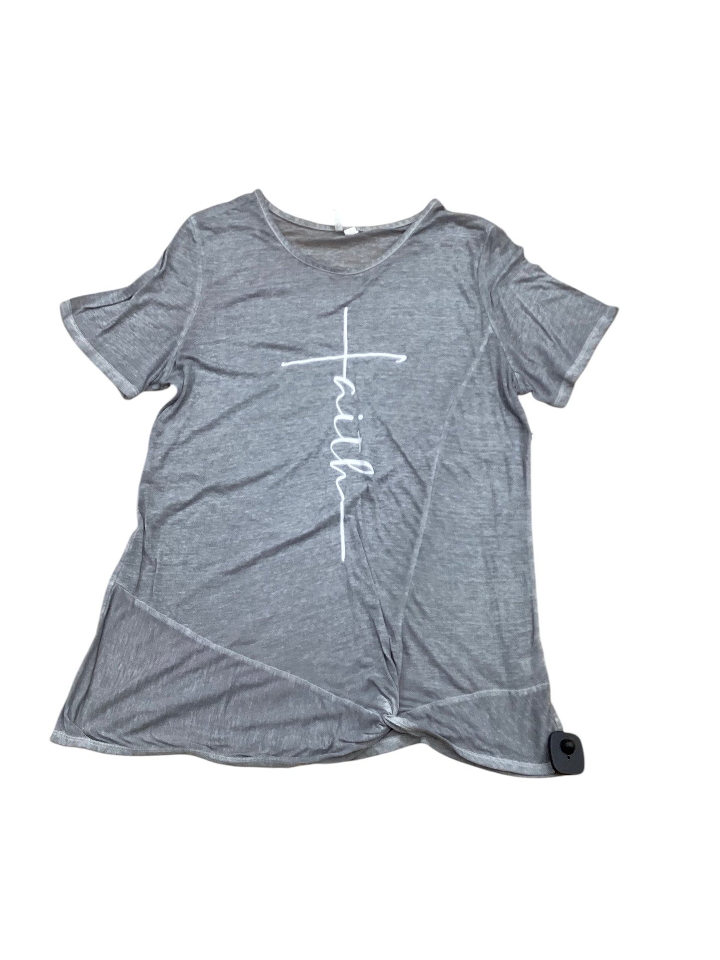 Top Short Sleeve By Clothes Mentor In Grey, Size: L