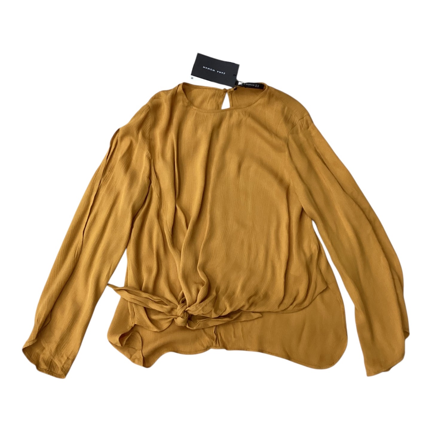 Blouse Long Sleeve By Zara Women In Yellow, Size: M