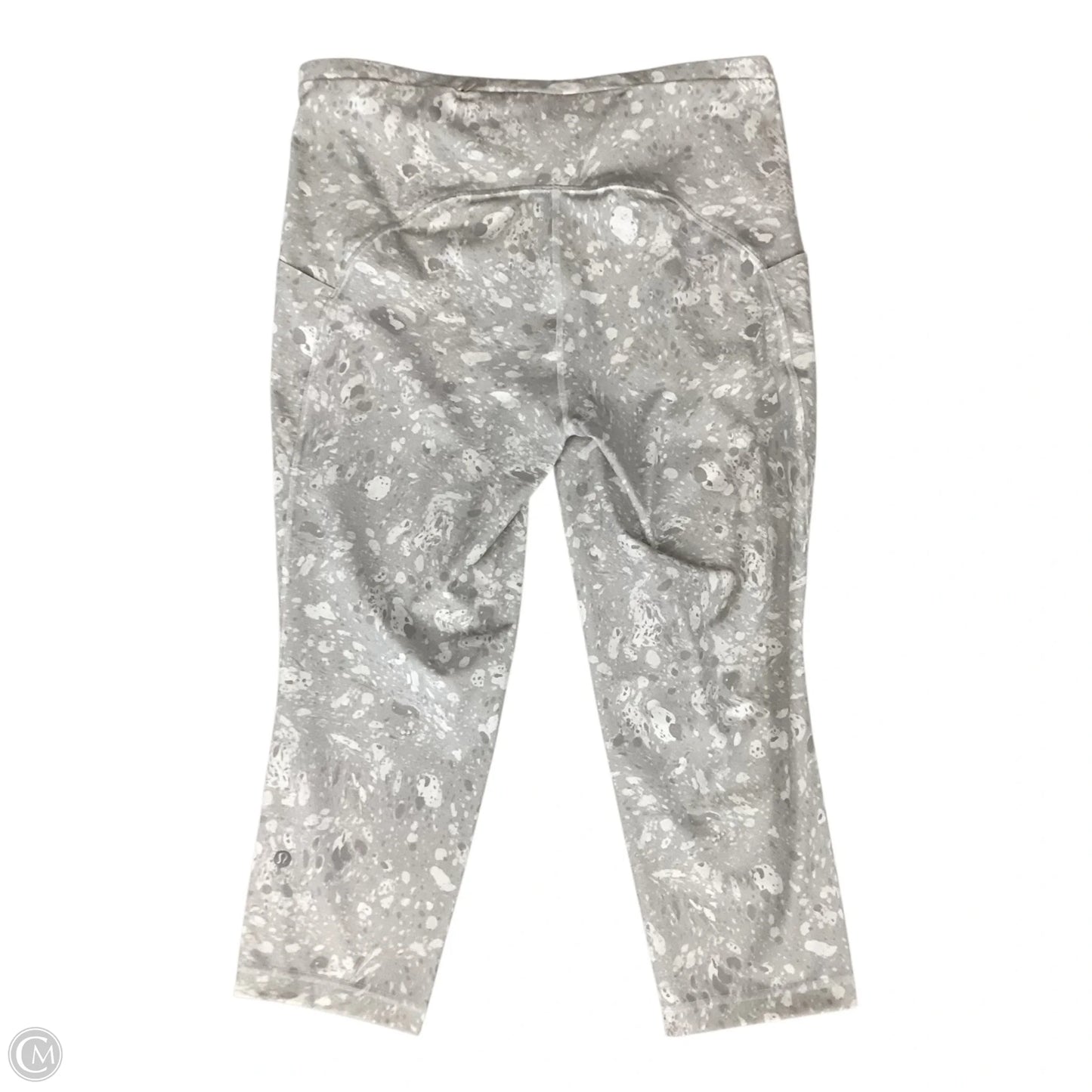Athletic Leggings Capris By Lululemon In Cream & Grey, Size: L