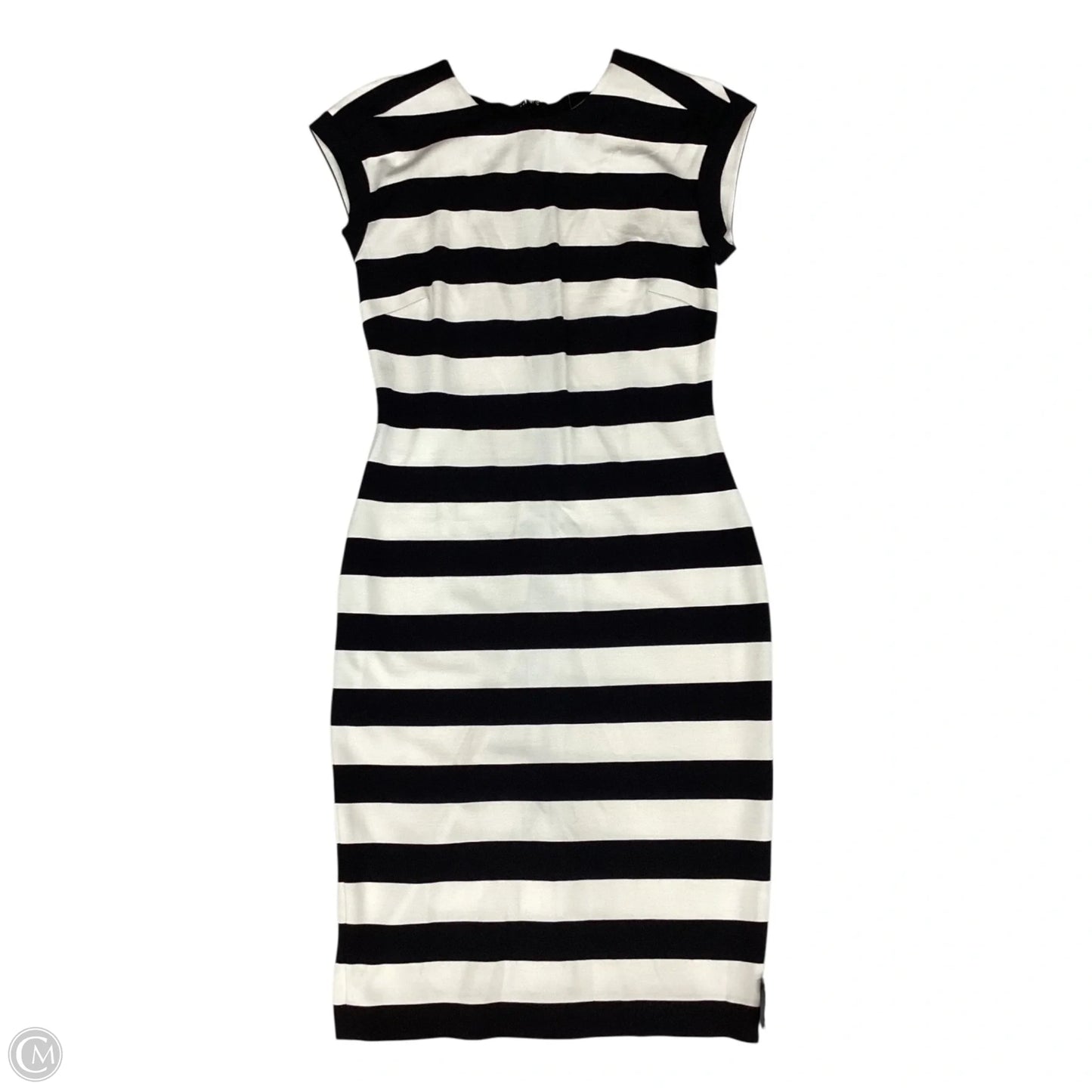 Dress Casual Midi By Banana Republic In Black & Cream, Size: S