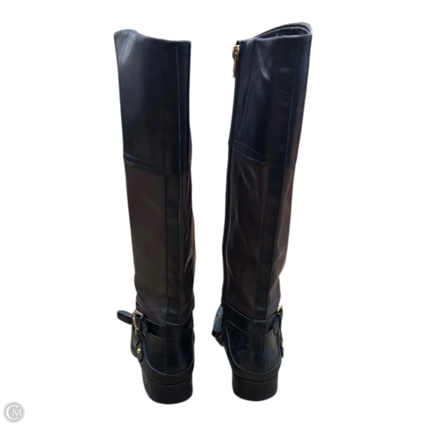 Boots Mid-calf Flats By Clothes Mentor In Black & Brown, Size: 6