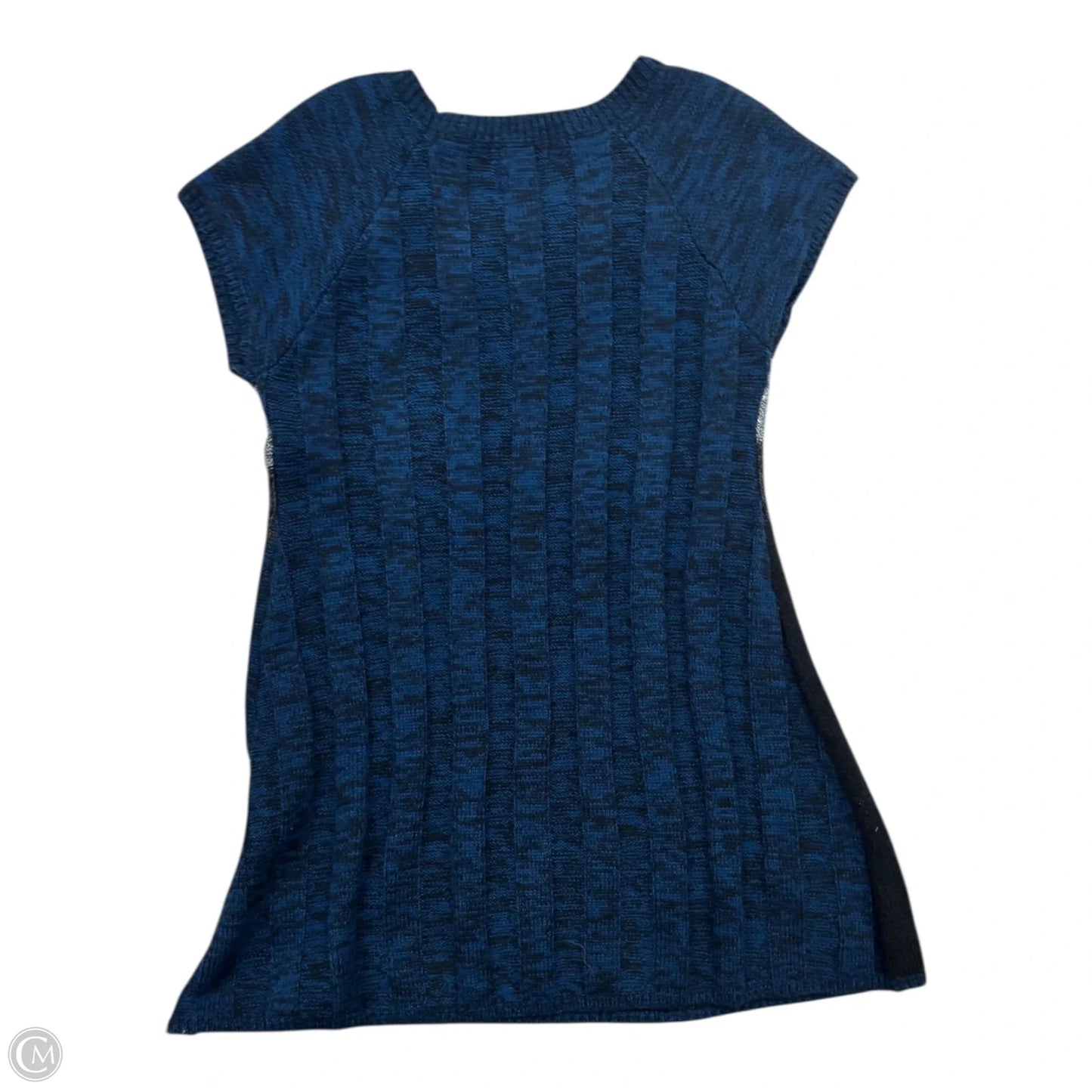 Sweater Cardigan By Style And Company In Blue & Grey, Size: L