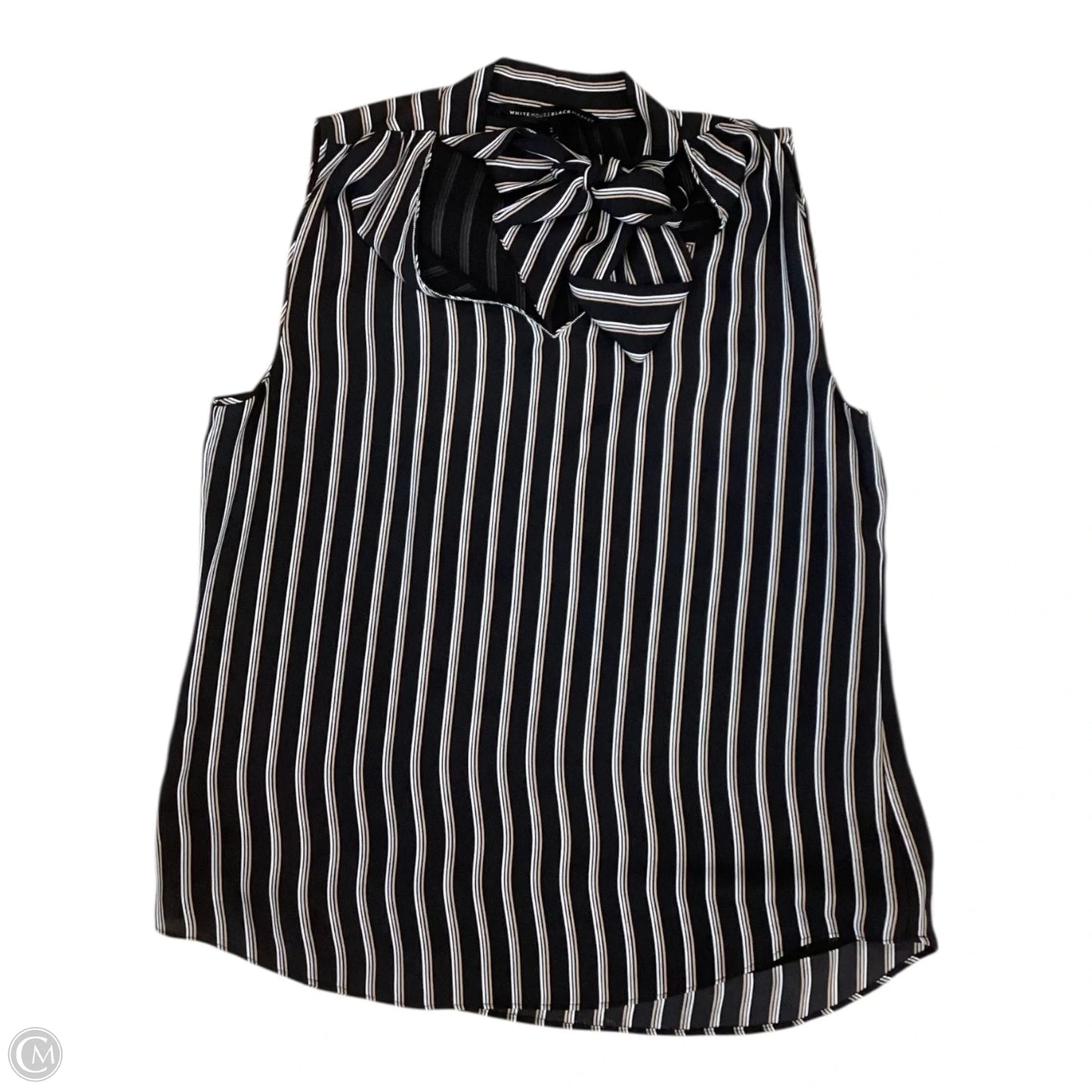 Blouse Sleeveless By White House Black Market In Black & Gold, Size: Xs