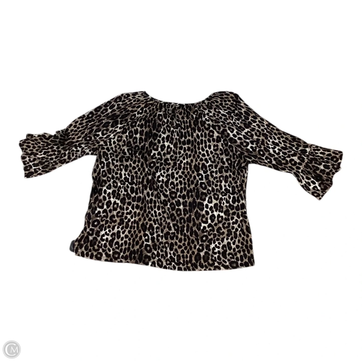Top 3/4 Sleeve Designer By Michael Kors In Animal Print, Size: Xl