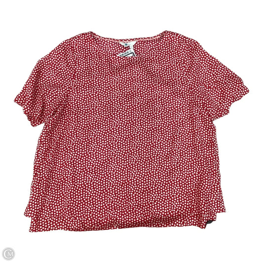 Blouse Short Sleeve By Boden In Red & White, Size: L