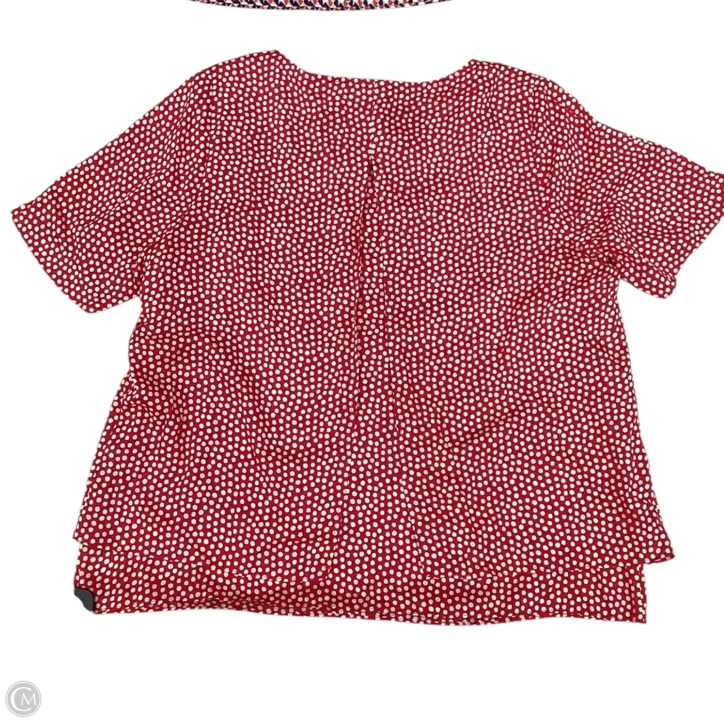 Blouse Short Sleeve By Boden In Red & White, Size: L